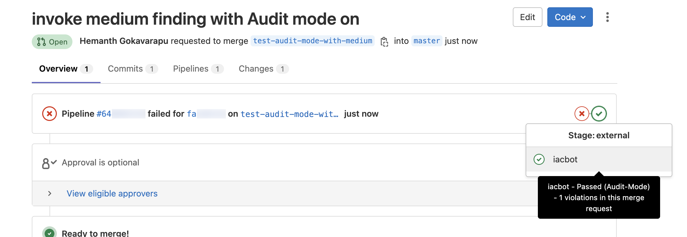 GitLab Audit Mode