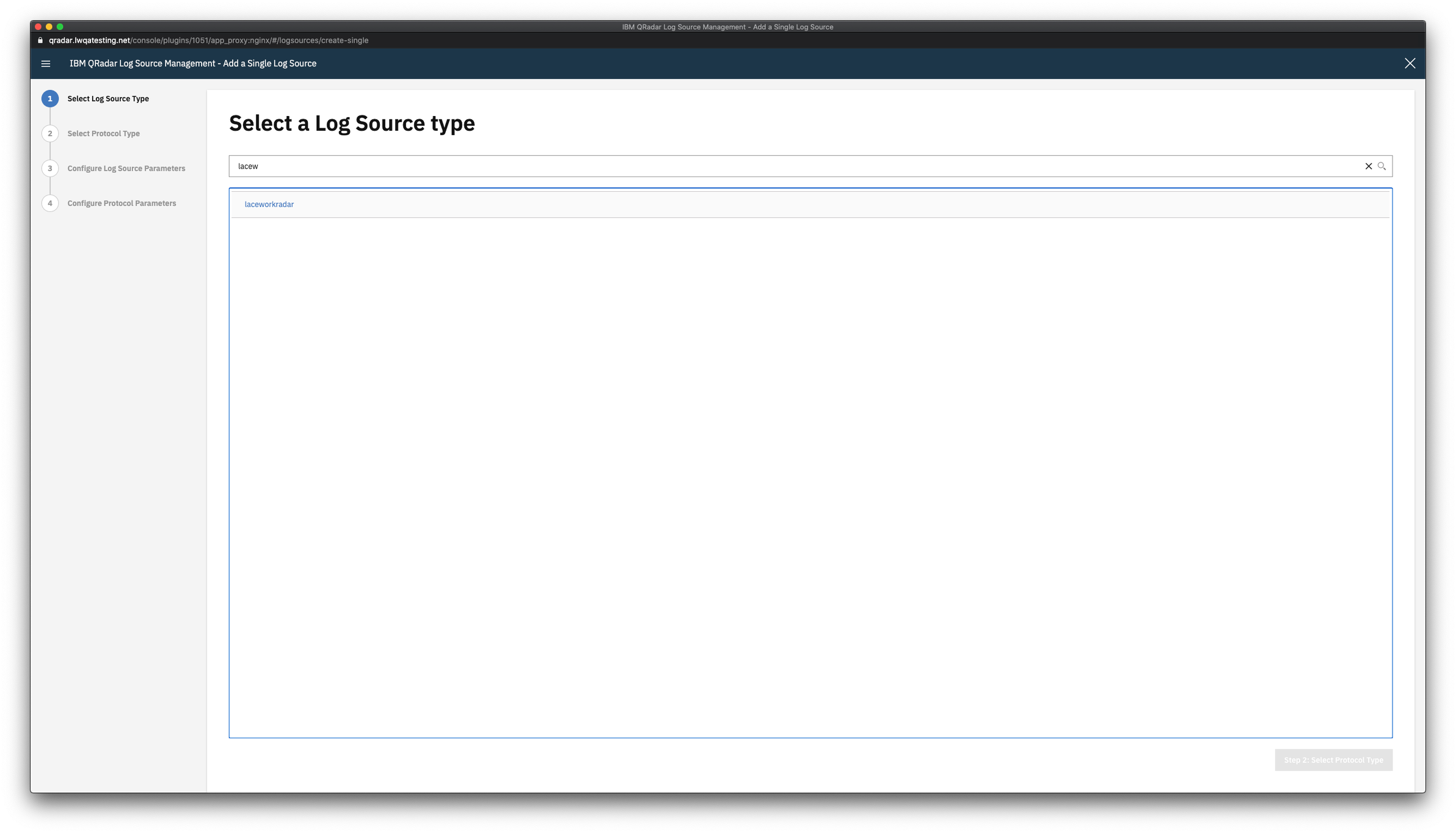 Image showing selecting a log source type