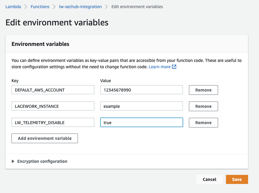 Lambda Environment Variables