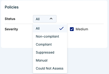 Lacework Console report status information